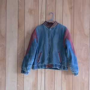 Vintage Eagle Ridge Outfitters Snap Up Denim Bomber Jacket